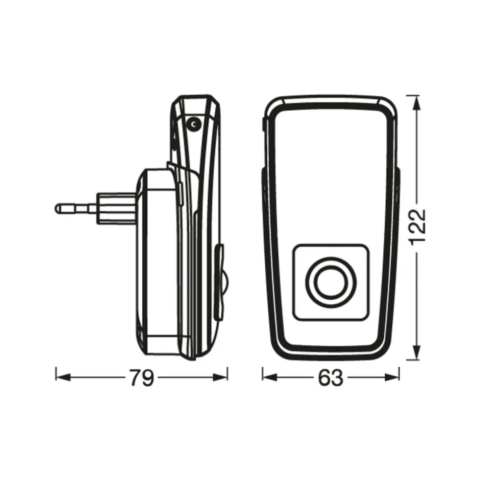 OSRAM LED-stikkontaktnattelys LUNETTA TORCH hvid Akku mobil