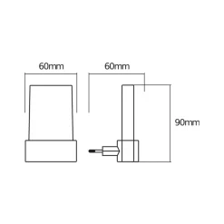 OSRAM LED-stikkontaktnattelys LUNETTA SHINE, RGBW, hvid