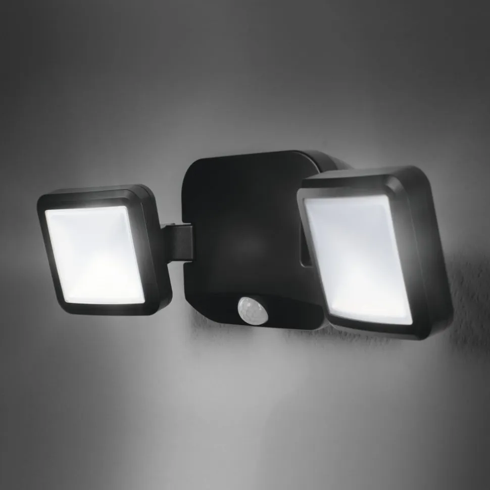 OSRAM LED-udendørs vægspot DOUBLE, sort 2 lyskilder, batteri