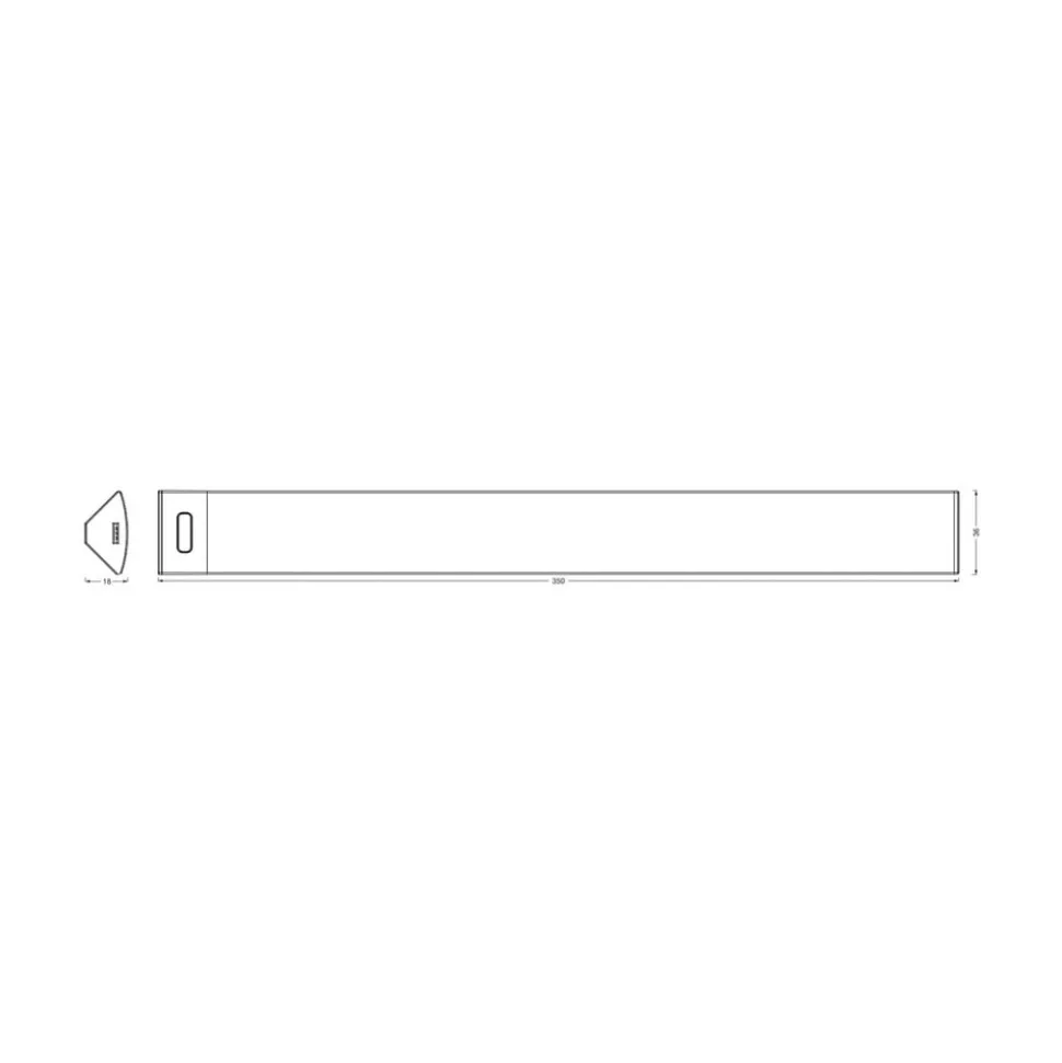 OSRAM LED-underskabsbelysning Linear Angle, hvid, sensor, 35 cm