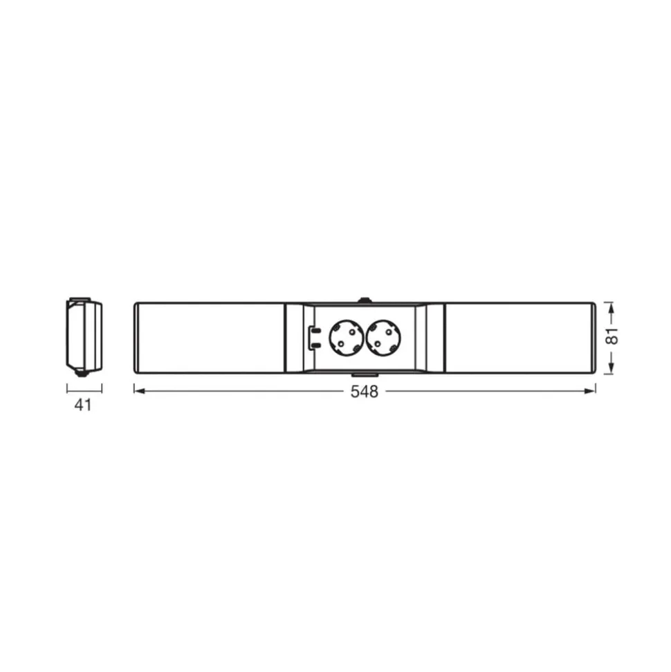 OSRAM LED-underskabsbelysning Socket sort 3.000K dæmpbar stikkontakter
