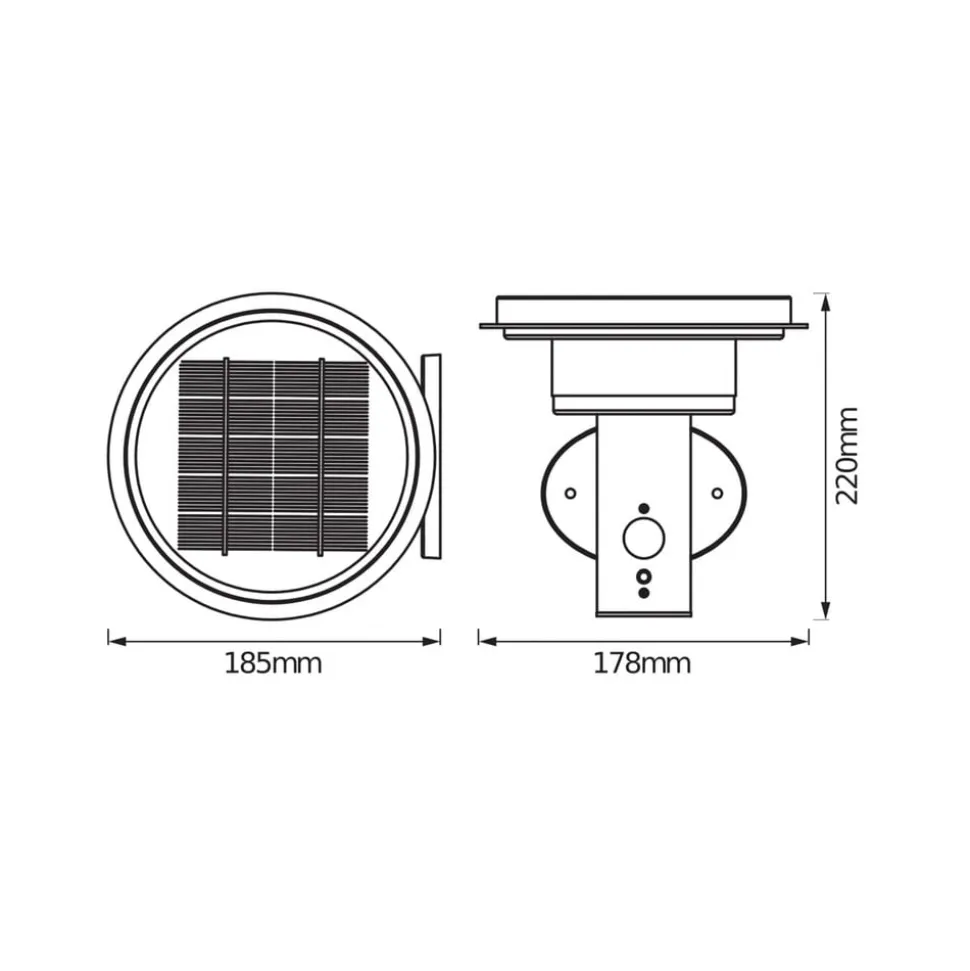 OSRAM LED-væglampe ENDURA STYLE SOLAR DOUBLE CIRCLE sort