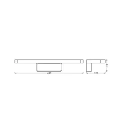 OSRAM LED-væglampe ORBIS DISC BAR, krom, 40 cm, IP44, CCT