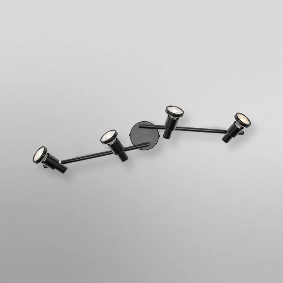 OSRAM loftspotter, sort 4 lyskilder Metal GU10-LED 927 dæmpbar