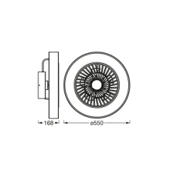OSRAM SMART+ WiFi LED-loftventilator CYLINDER, grå, støjsvag