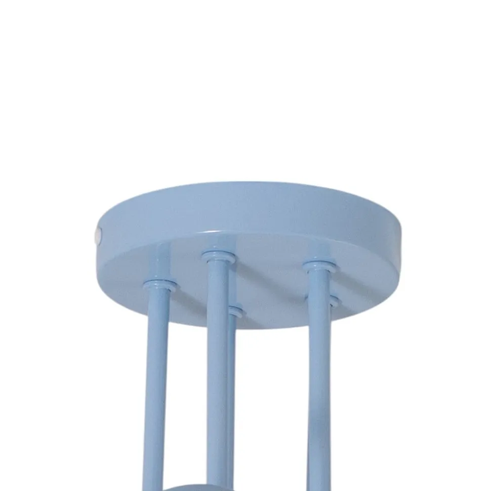 Oxford loftlampe, lyseblå, Ø 47 cm, metal, 5 lyskilder