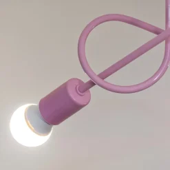 Oxford loftlampe, lyserød, Ø 44 cm, metal, 3 lyskilder