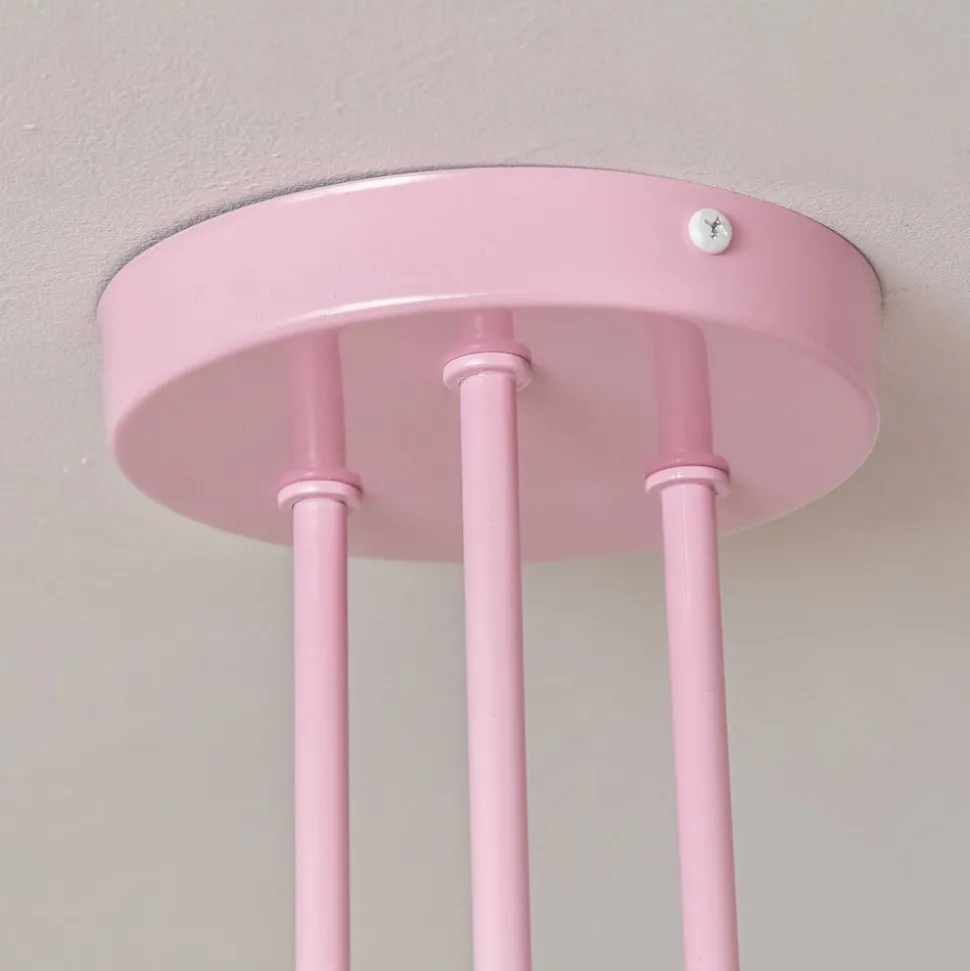 Oxford loftlampe, lyserød, Ø 44 cm, metal, 3 lyskilder