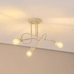 Oxford loftlampe, sand, Ø 44 cm, metal, 3 lyskilder, E27