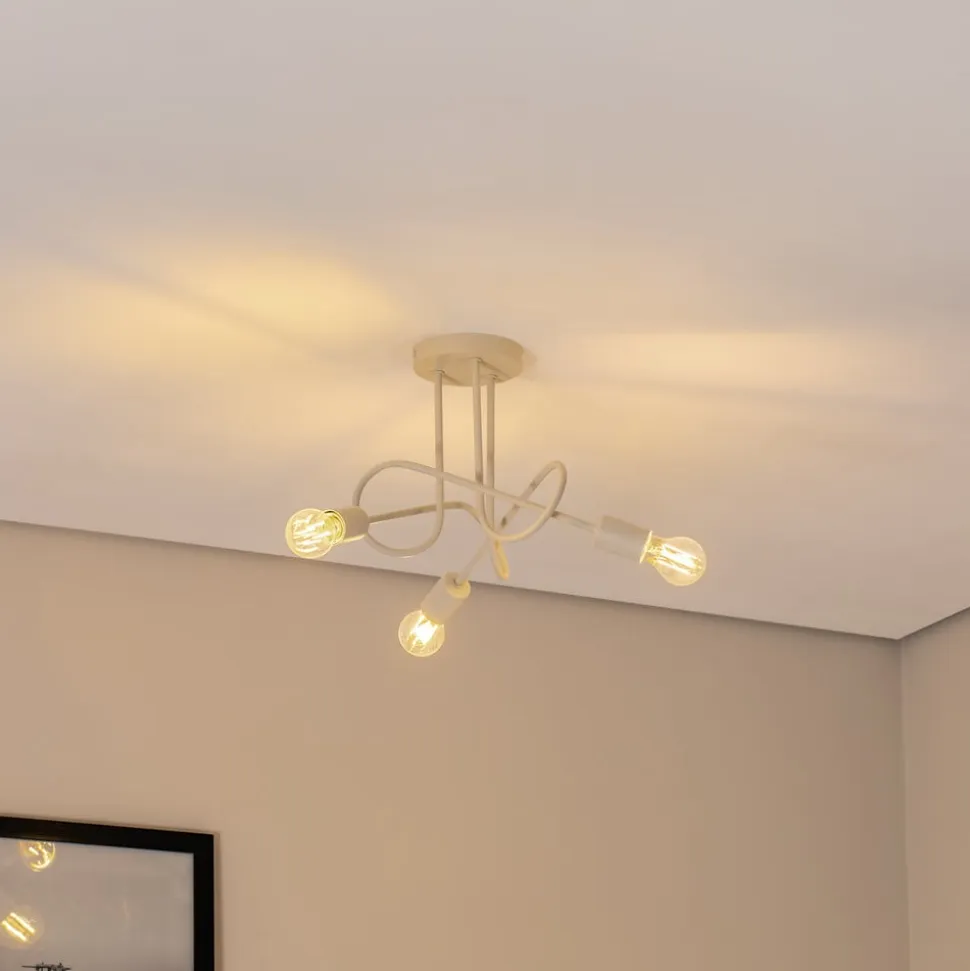 Oxford loftlampe, sand, Ø 44 cm, metal, 3 lyskilder, E27
