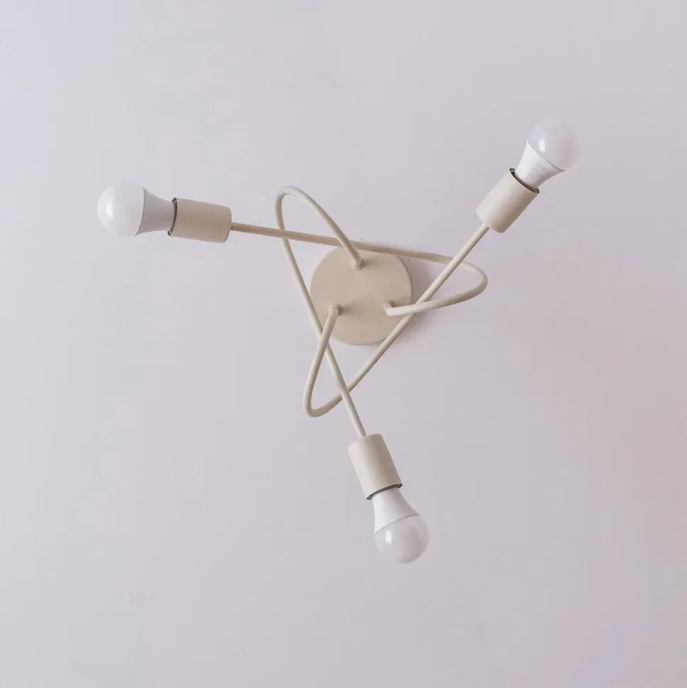 Oxford loftlampe, sand, Ø 44 cm, metal, 3 lyskilder, E27