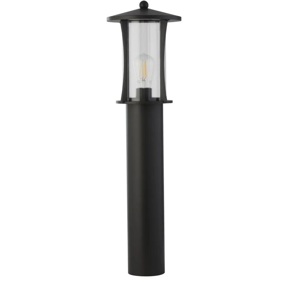 Pagode pullert, IP44, sort, højde 73 cm, metal