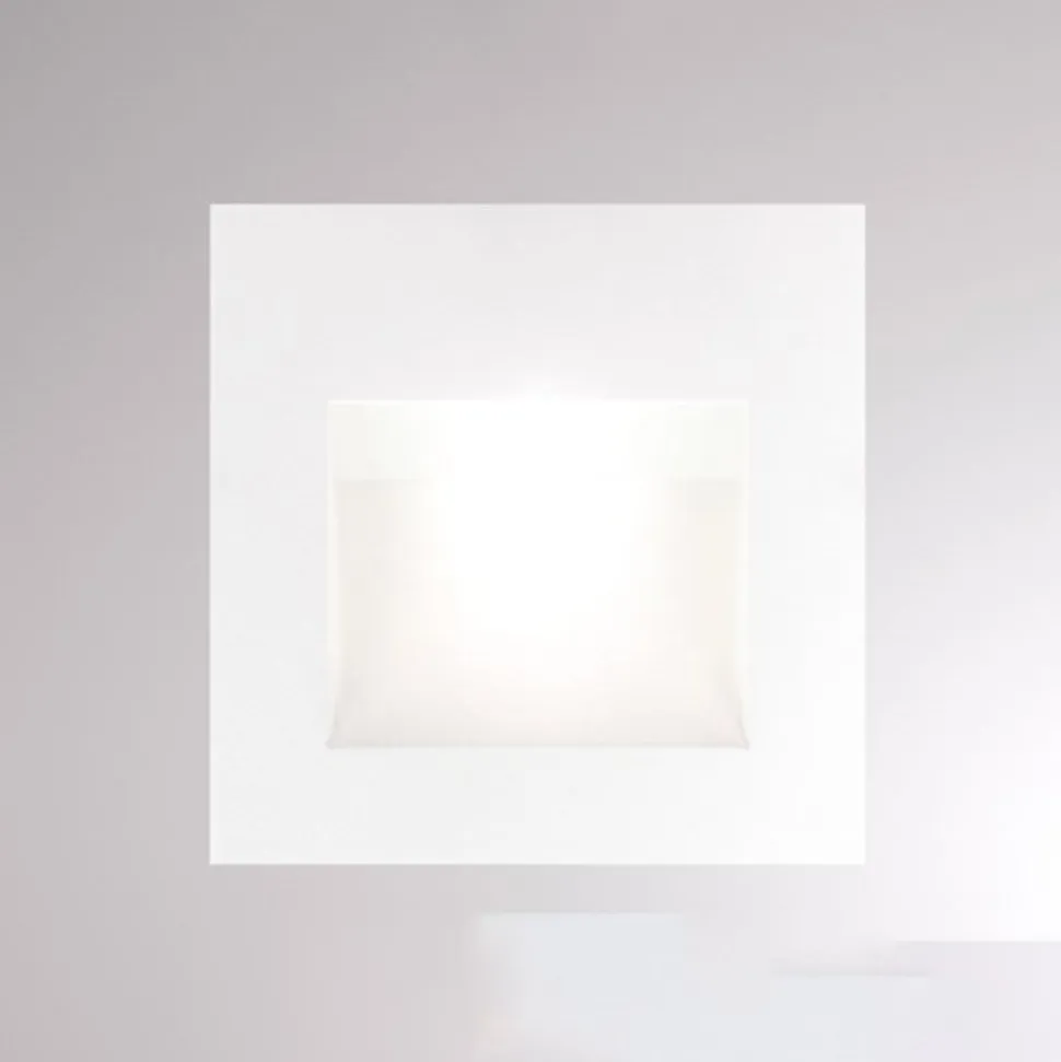 Pan LED-vægindbygningslampe, hvid