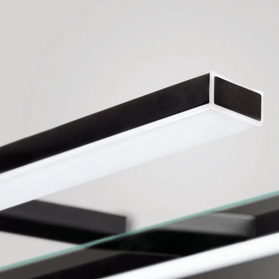 Pandora LED-spejlbelysning, mat sort, 45,8 cm