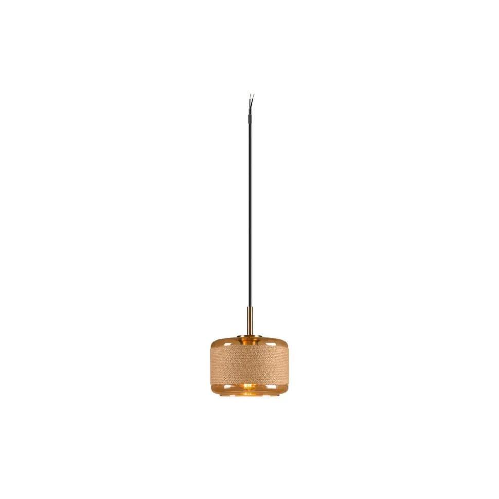 Pantilo Rope 19 hængelampe, brun/amber/guld, glas, Ø 19 cm