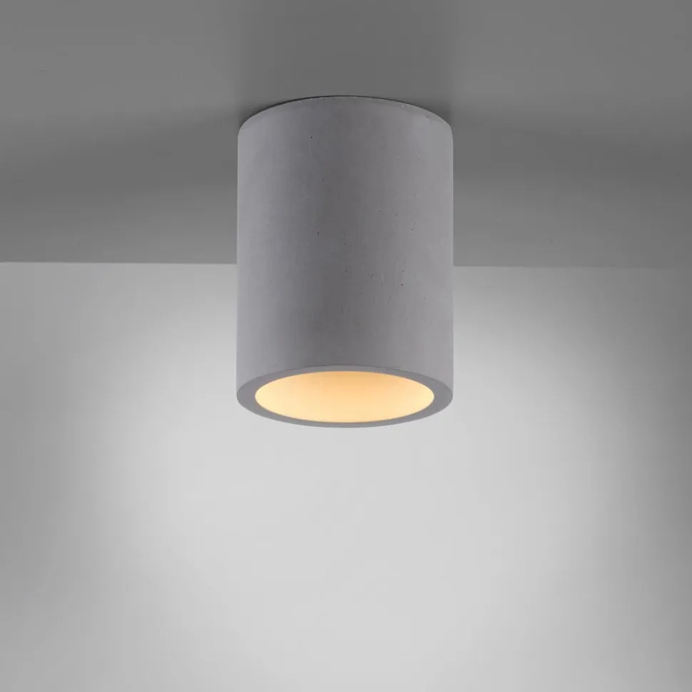 Paul Neuhaus Eton loftlampe, grå, beton, Ø 11 cm, GU10