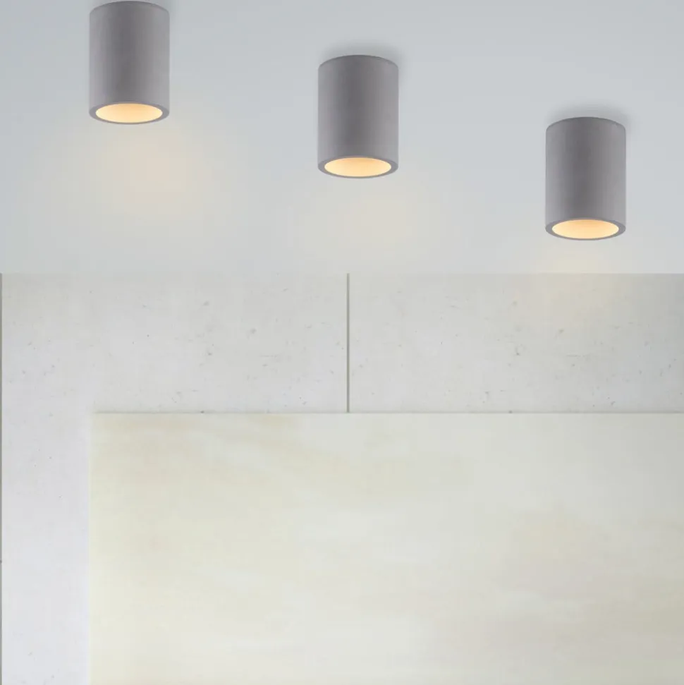Paul Neuhaus Eton loftlampe, grå, beton, Ø 11 cm, GU10