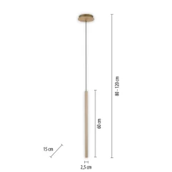 Paul Neuhaus Flute LED-hængelampe 1 lyskilde messing