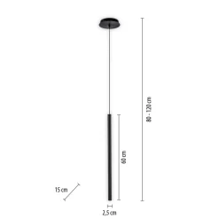 Paul Neuhaus Flute LED-hængelampe 1 lyskilde sort