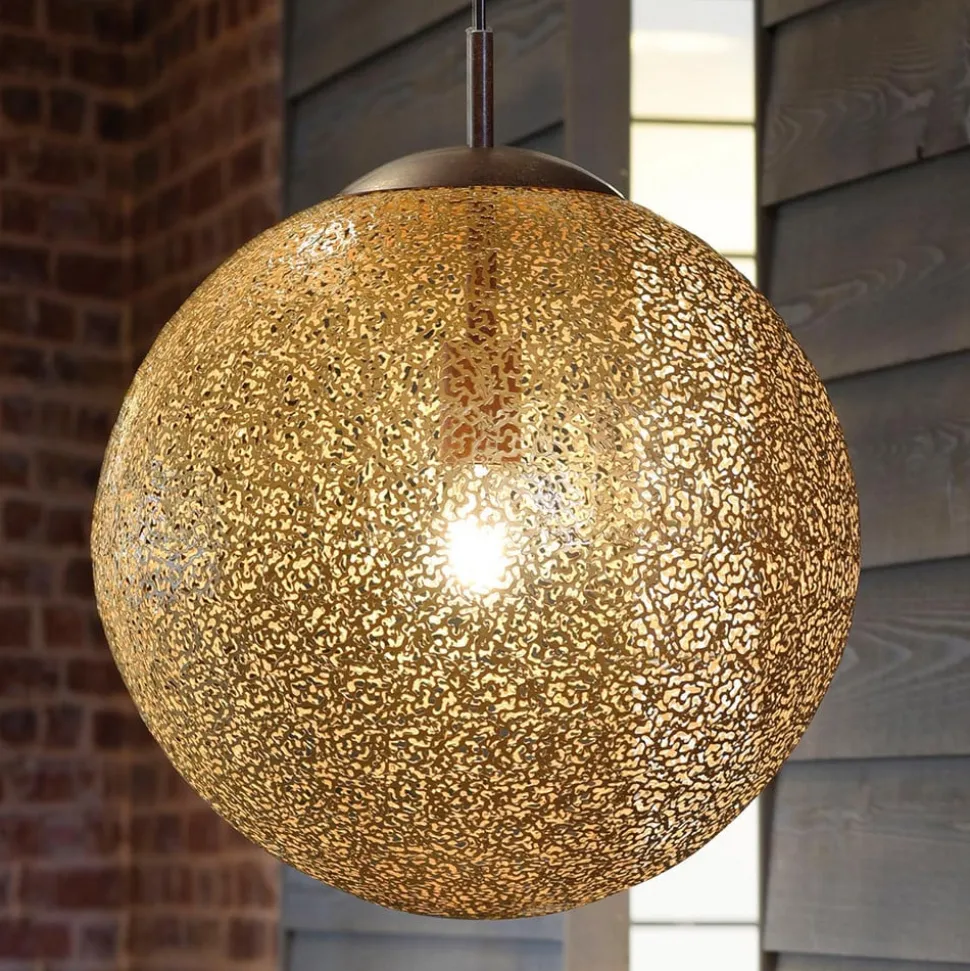 Paul Neuhaus Greta hængelampe, Ø 40 cm, guldfarvet, metal