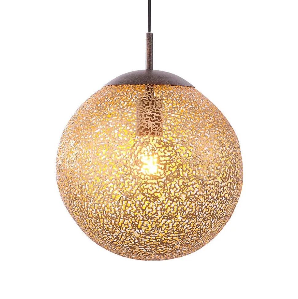 Paul Neuhaus Greta hængelampe, Ø 30 cm, guldfarvet, metal