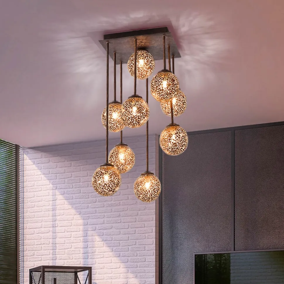 Paul Neuhaus Greta loftlampe, 55 cm, 9 lyskilder, metal, G9
