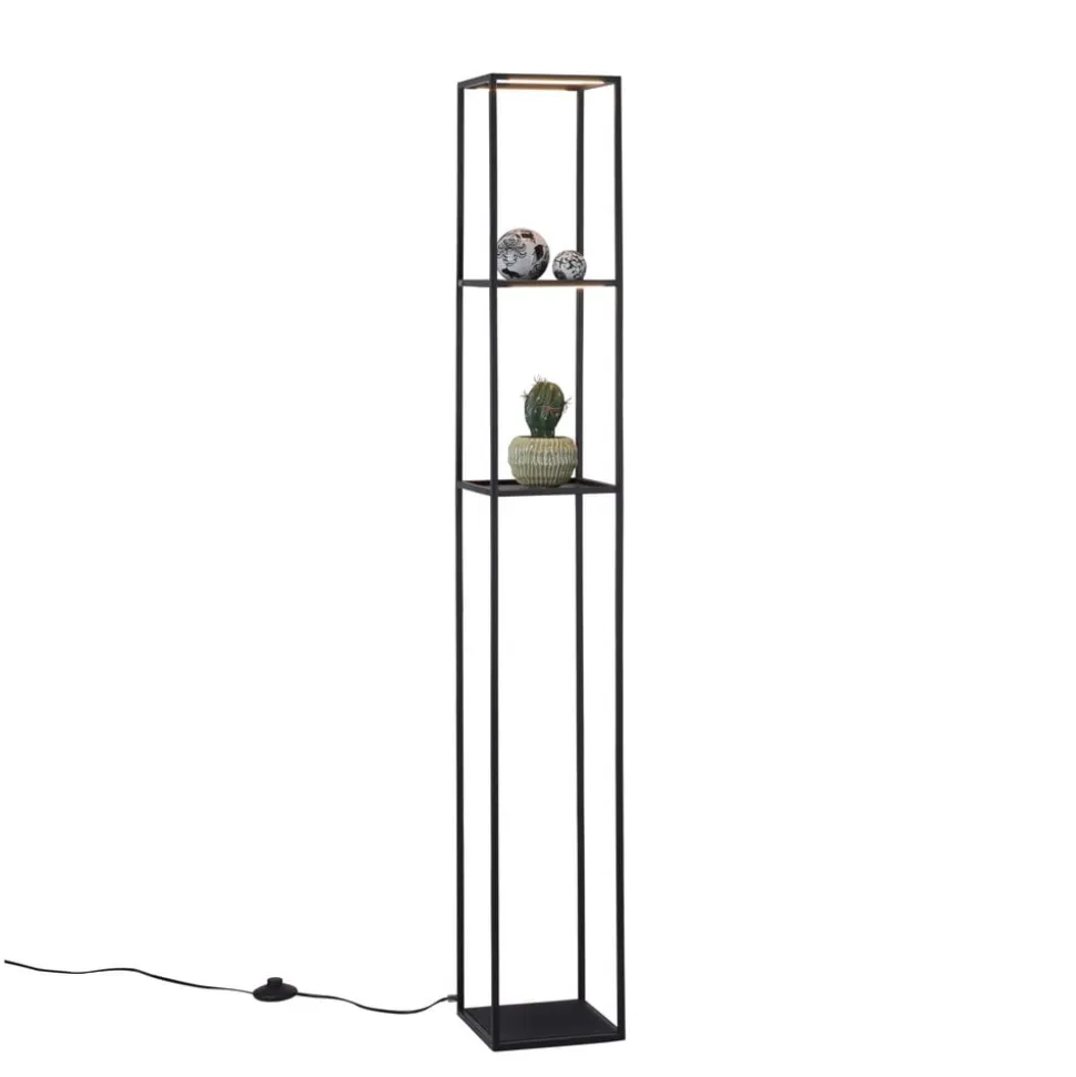 Paul Neuhaus LED-gulvlampe Contura, sort, metal, 140 cm