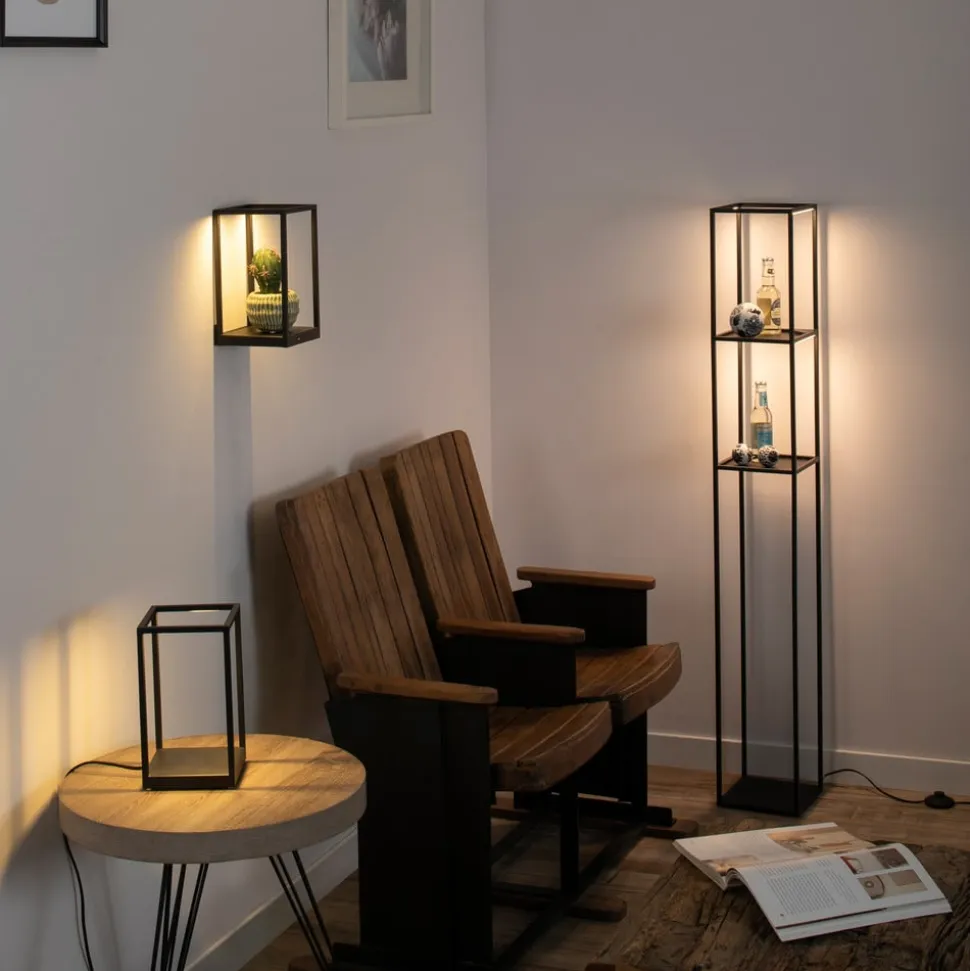 Paul Neuhaus LED-gulvlampe Contura, sort, metal, 140 cm