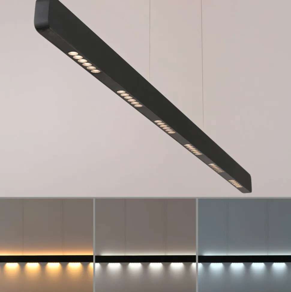 Paul Neuhaus LED-hængelampe Q-Stretto, sort, 120 cm
