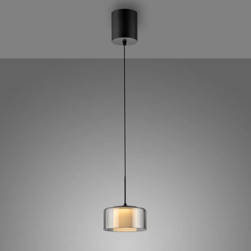 Paul Neuhaus LED-hængelampe Rika, Ø 15 cm, glas, dæmpbar