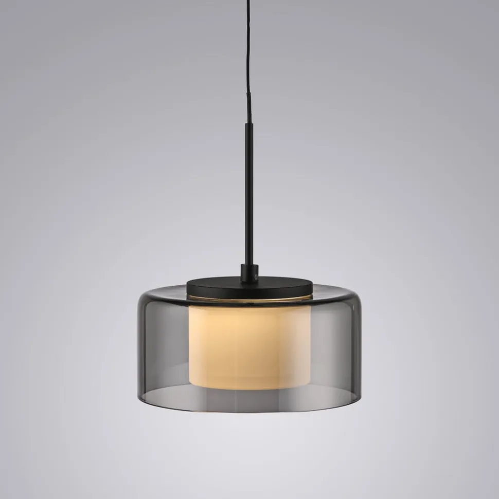 Paul Neuhaus LED-hængelampe Rika, Ø 15 cm, glas, dæmpbar