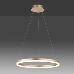 Paul Neuhaus LED-hængelampe Titus, Ø 60 cm, messing, dæmpbar