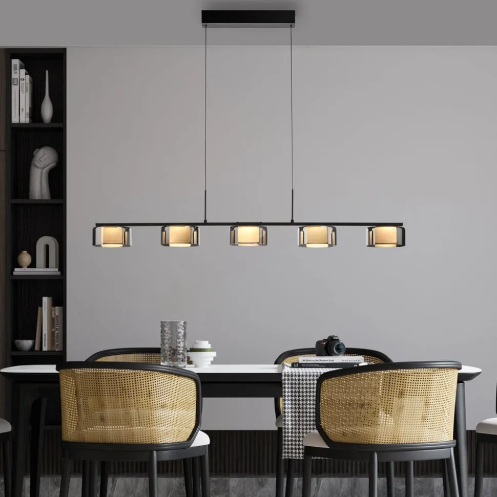 Paul Neuhaus LED-hængelampe Rika, 119 cm, glas, dæmpbar