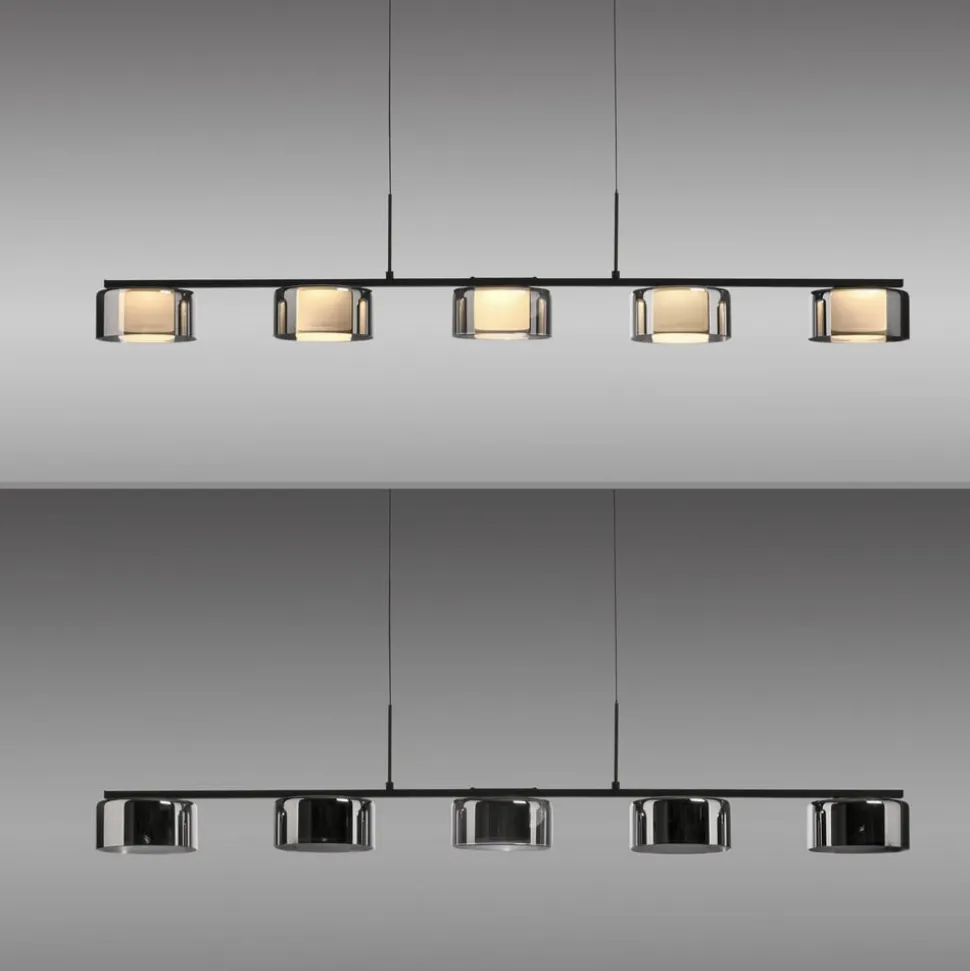 Paul Neuhaus LED-hængelampe Rika, 119 cm, glas, dæmpbar