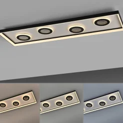 Paul Neuhaus LED-loftlampe Dune, 100 cm, sort, CCT, dæmpbar.