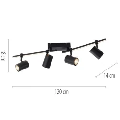 Paul Neuhaus LED-loftspot Barik, 120 cm, justerbar