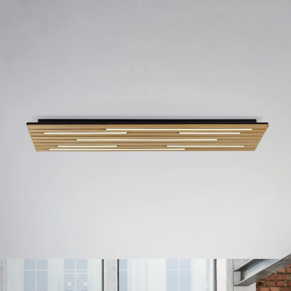Paul Neuhaus Loftlampe Q-Acoustic træ 115 x 31 cm