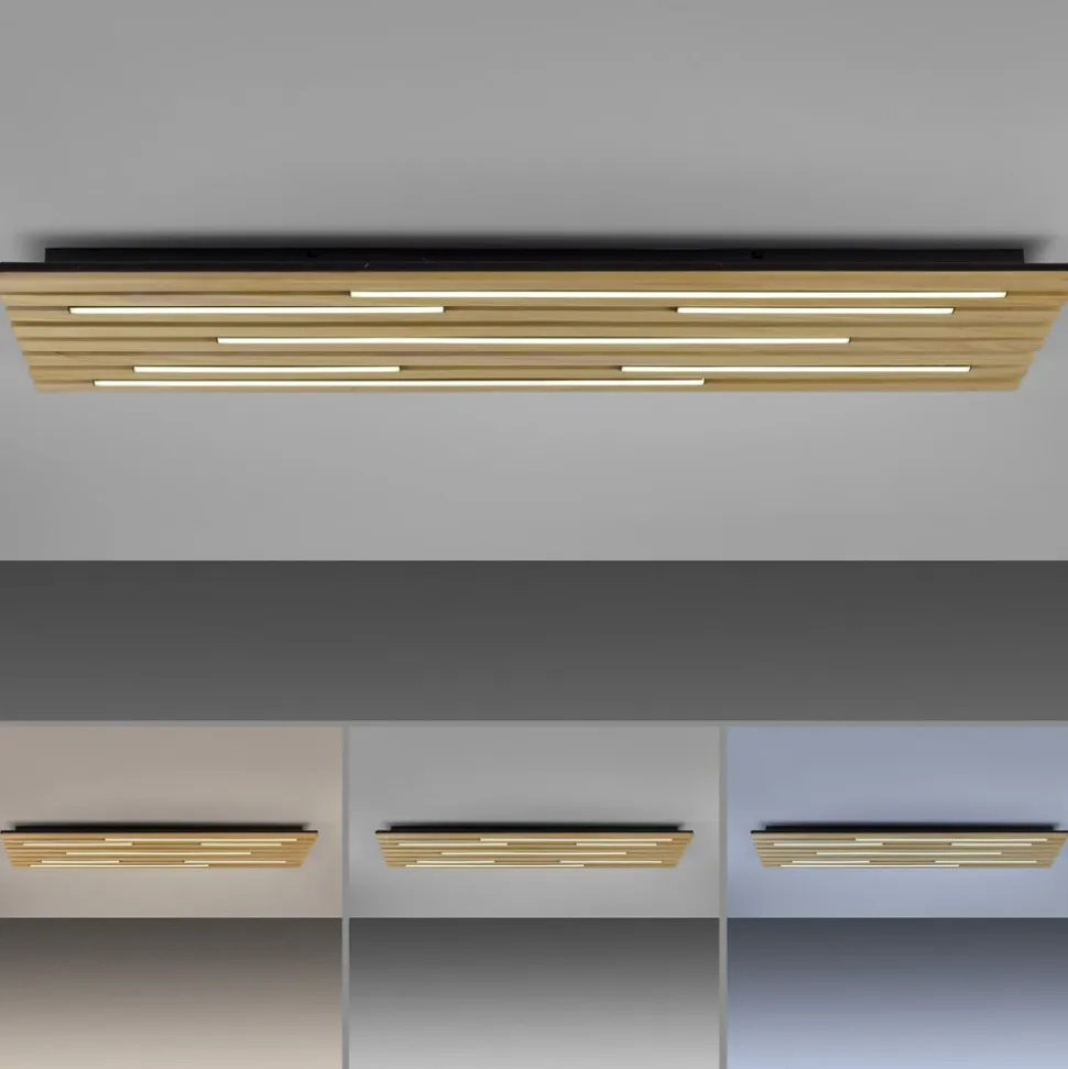 Paul Neuhaus Loftlampe Q-Acoustic træ 115 x 31 cm