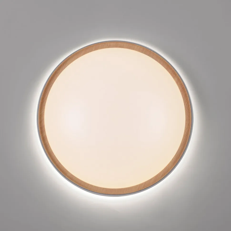 Paul Neuhaus Q-EMILIA LED-loftslampe, grå/træ