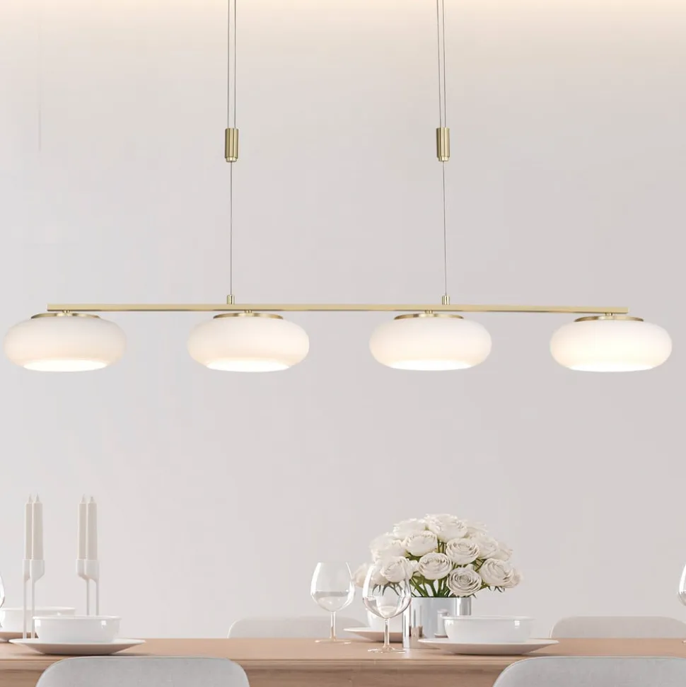 Paul Neuhaus Q-ETIENNE LED-hængelampe 4 lk messing