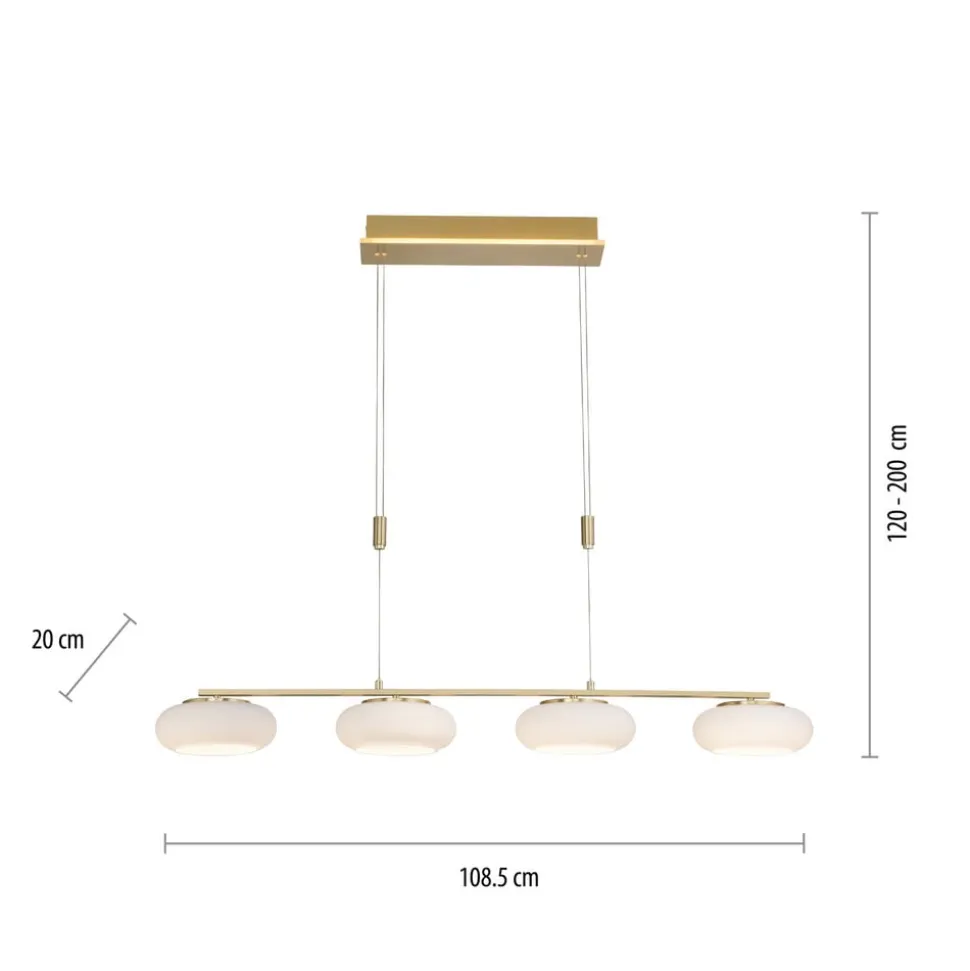 Paul Neuhaus Q-ETIENNE LED-hængelampe 4 lk messing