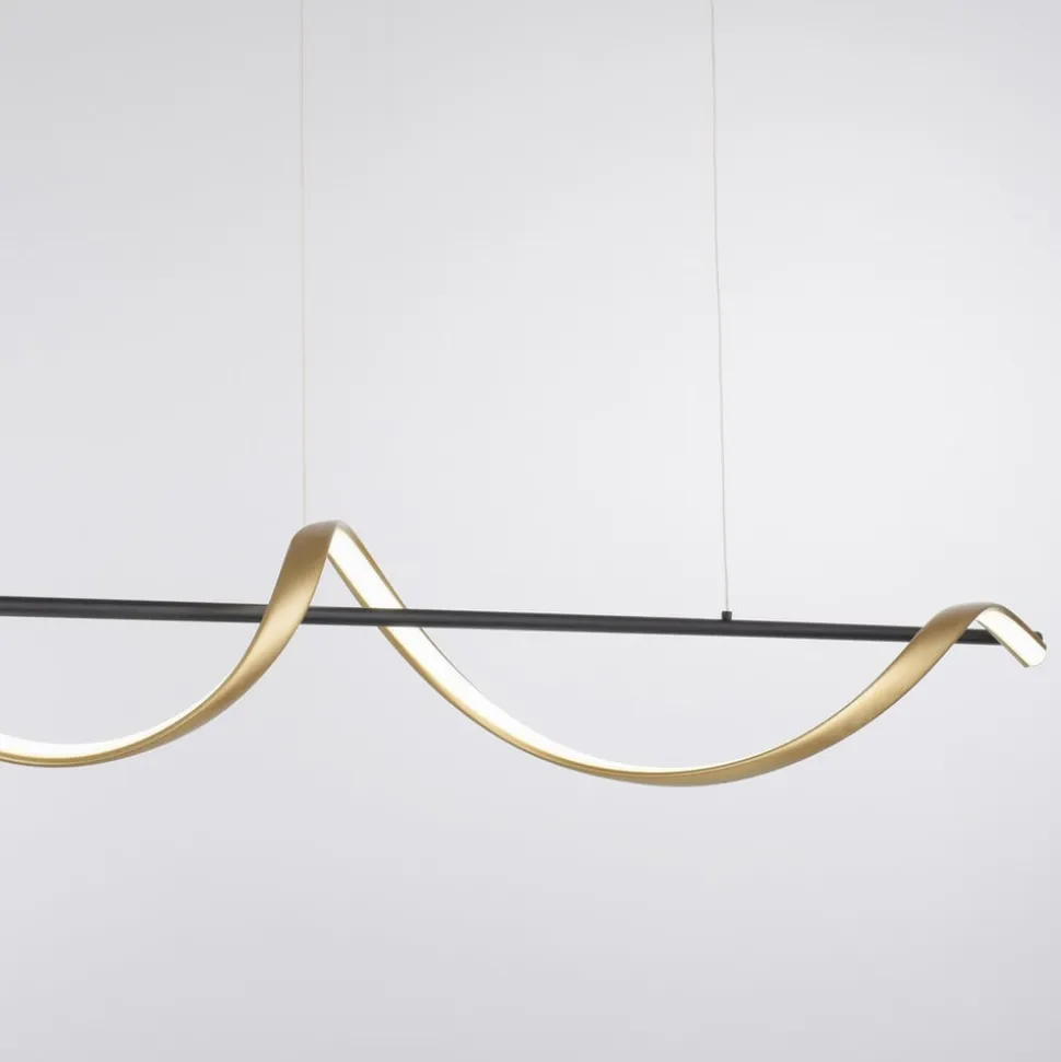 Paul Neuhaus Q-Swing hængelampe, antracit/messing
