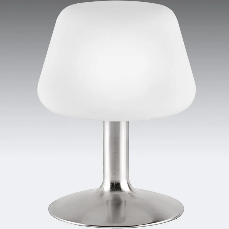 Paul Neuhaus Till bordlampe, stålfarvet, glas, dæmpbar