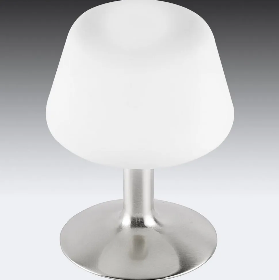 Paul Neuhaus Till bordlampe, stålfarvet, glas, dæmpbar