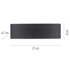 Paul Neuhaus udendørs LED-væglampe Carlo, 27 cm, sort