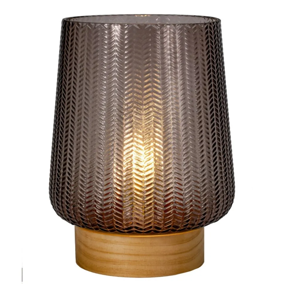 Pauleen Fancy Glamour E27-LED-batteri, træ, taupe