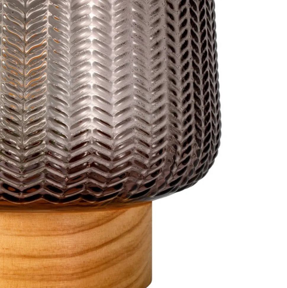 Pauleen Fancy Glamour E27-LED-batteri, træ, taupe