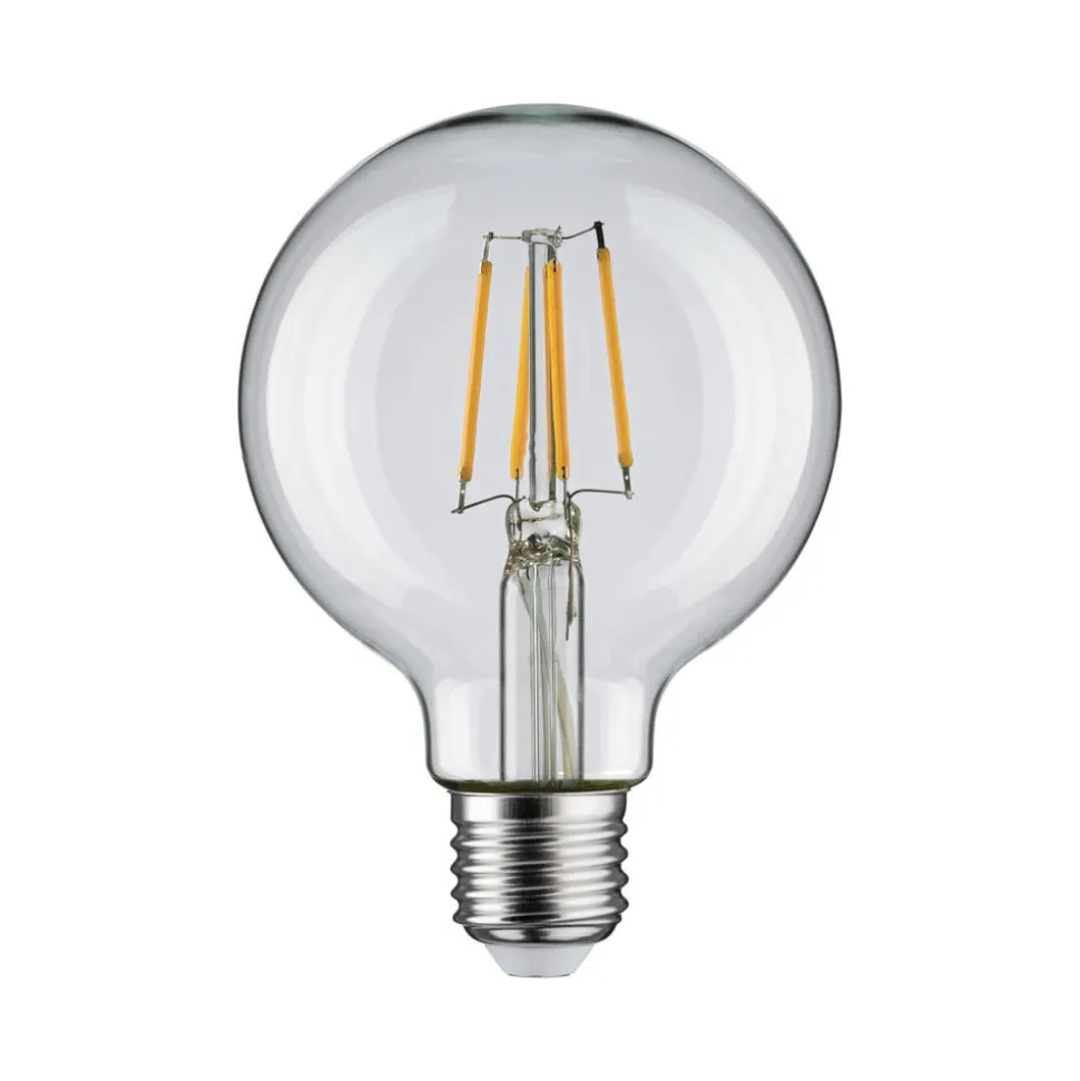 Pauleen LED-filamentpære G80 E27 4,8 W klar 2.700 K