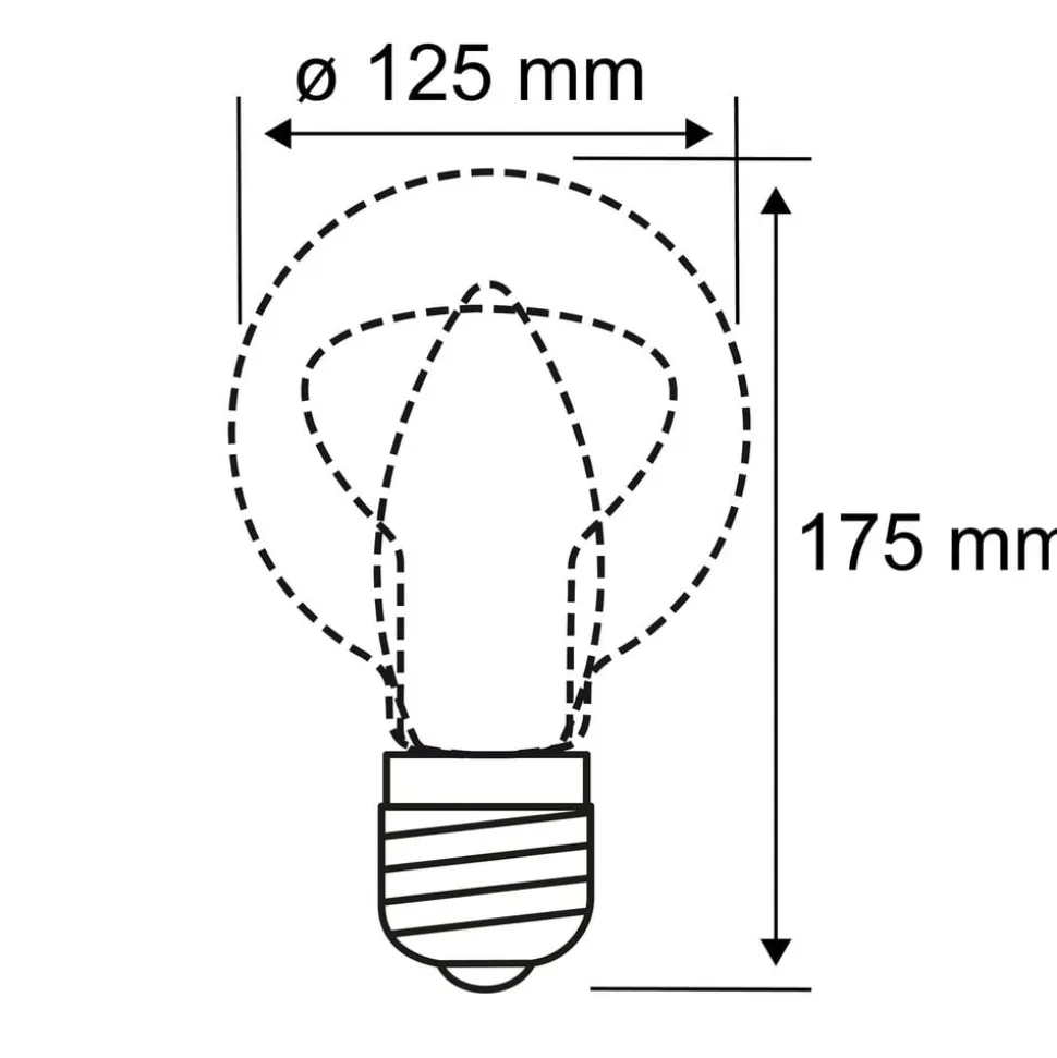 Pauleen LED-filamentpære G125 E27 9 W klar 2.700 K