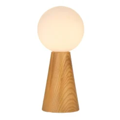 Pauleen Woody Soul bordlampe, træfod, glaskugle